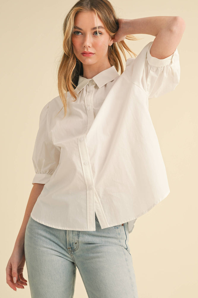 Breezy Blue Embroidered Blouse