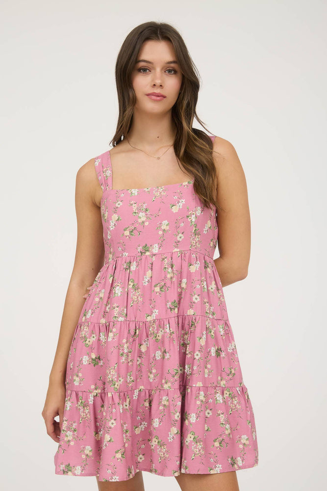 Blush Summer Blossom Mini Dress