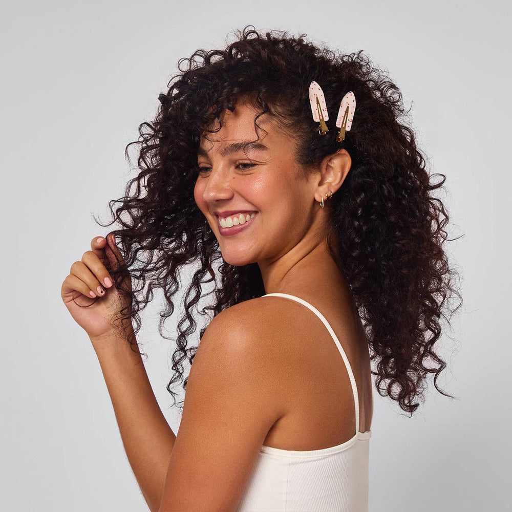 Recycled Plastic Creaseless Clips 4pc - Cherry