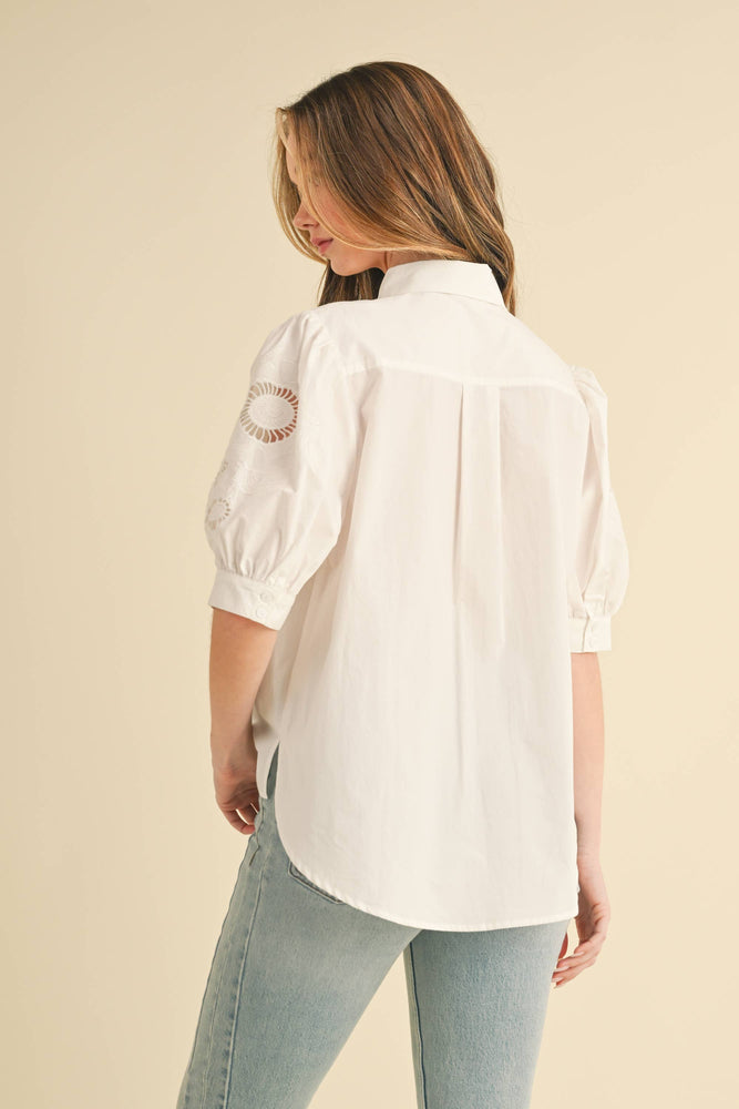 Breezy White Embroidered Blouse