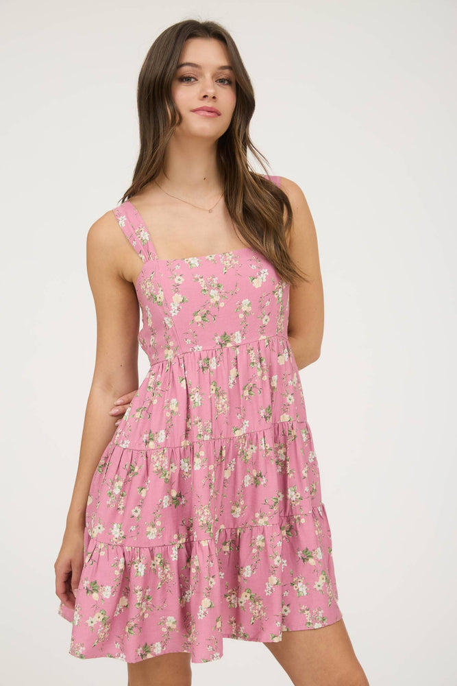 Blush Summer Blossom Mini Dress